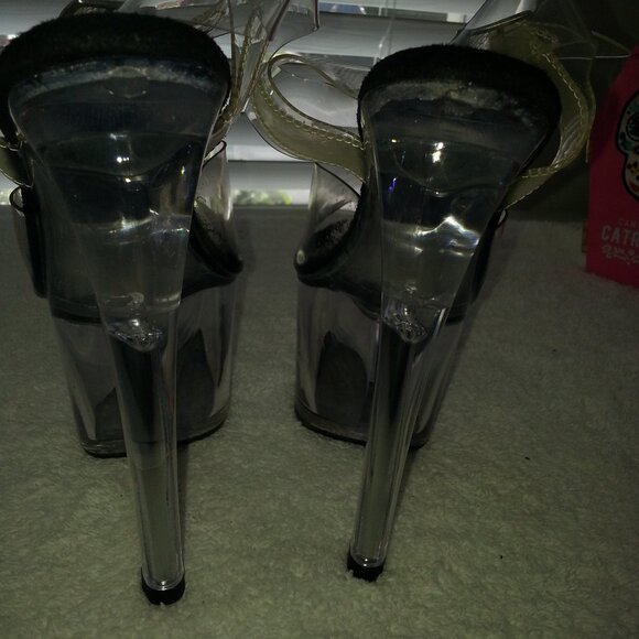 Pleaser Clear Platform Dancer High Heels Used - Picture 6 of 7